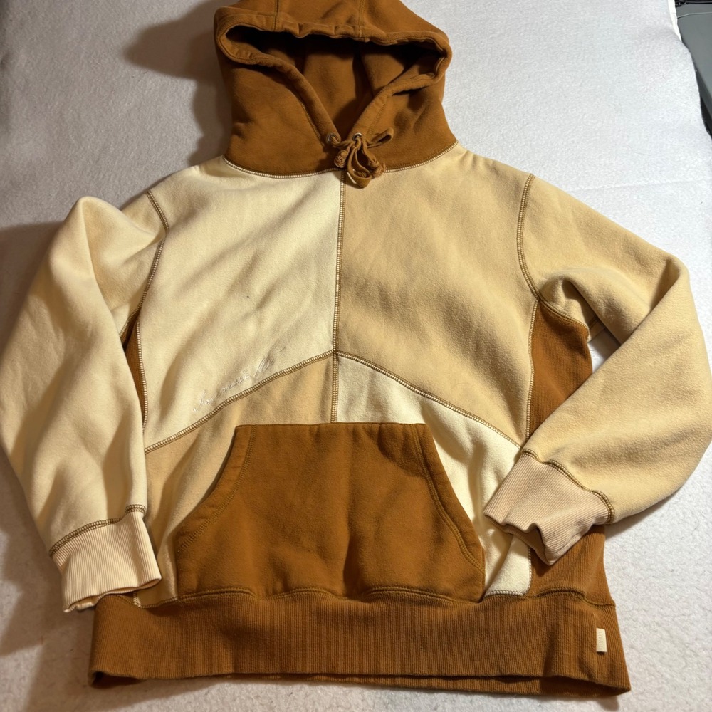 RONIN Division Mens Medium Color Block Hoodie‎ Sweatshirt Pullover Tan Brown